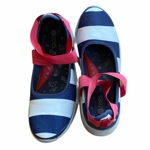 Bzees Naturalizer Sashay Striped Ankle Strap Shoes